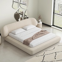 Lit double Zayshine de luxe moderne nordique en lin blanc, grand format, pour chambre principale, 1,5-1,8 mètres, modulaire, design villa, lit double moelleux