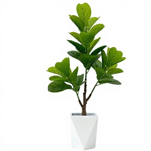 Plante artificielle nordique transfrontalière en plastique/PVC, plante verte <span class=keywords><strong>haut</strong></span> <span class=keywords><strong>de</strong></span> <span class=keywords><strong>gamme</strong></span>, luxe léger, ficus lyrata, plante d'intérieur - Product Image 5