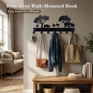 Organizador de Ropa y Llaves Adhesivo de Pared con 7 Ganchos, Ahorra Espacio, Resistente a la Oxidación, Duradero para Armario, Oficina, Dormitorio - Product Image 4