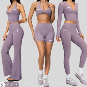 Sportswear <b>Women</b> Peach-shaped Buttocks High Elasticity Slimming Air Brushed Super Soft Fitness Outdoor Yoga Suits Wear Gym Set - Product Image 1