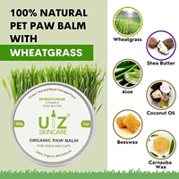 Baume pour pattes de chien et de chat à l'herbe de blé biologique, écologique, personnalisé sous marque privée, pour pattes gercées et irritées, en silicone, acier inoxydable/fer