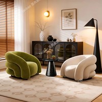 Canapé-lit une place en velours style crème, luxe léger, avec pieds en métal pour salon, salon de beauté et magasin de vêtements