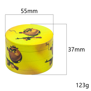 Lujo 55MM personalizado Mini cara sonriente expresión UV Metal Aleación de Zinc 4 capas Fumar hierba tabaco molinillo - Product Image 5