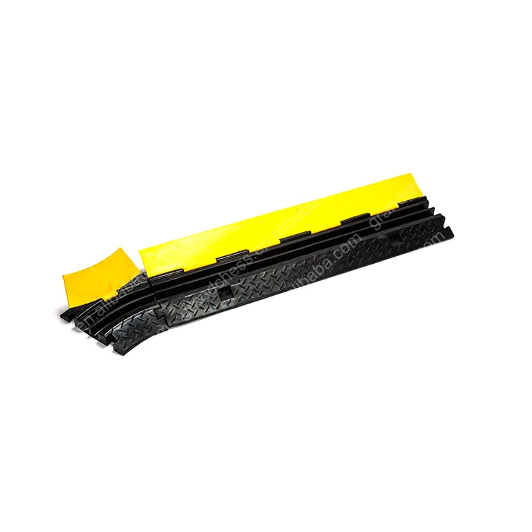 2 Channel Rubber Cover Plastic Hose Speed Hump Ramp Protector De Cable Carga