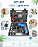 DERUIDA Mini tournevis électrique multifonctionnel 45-en-1, recharge USB, couple de 3,5 Nm, 3,6 V, perceuse électrique mini professionnelle pour la maison