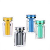 Bouteille en plastique carrée haut de gamme FX006U avec bouchon à vis double couche, capacité de 60 ml, pour compléments alimentaires TCM