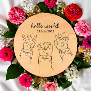 Newborn Name Disc, Baby Birth Announcement Sign, Personalized Name Sign for Hospital, Wood Newborn <strong>Photo</strong> Prop, Baby Shower Gift - Product Image 6