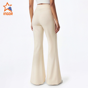 Leggings <span class=keywords><strong>de</strong></span> Yoga con Logo Personalizado al por Mayor para Mujer, Pantalones <span class=keywords><strong>de</strong></span> Yoga con Cintura Alta y Cordón Ajustable, <span class=keywords><strong>de</strong></span> Nailon y Spandex Ultra Suaves - Product Image 2