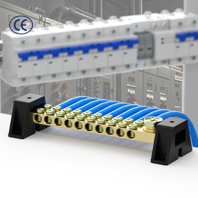 Double Copper bar 9*18  Quality Assurance Grounding Row Terminal Copper Grounding Terminal Distribution Box Wiring Row