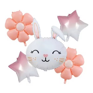 Set di <span class=keywords><strong>palloncini</strong></span> a margherita di <span class=keywords><strong>coniglio</strong></span> <span class=keywords><strong>con</strong></span> palloncino a numeri rosa da 40 pollici da 1 a 9 pollici per decorazioni per feste di compleanno a tema pasqua giocattoli per bambini Helium Globos - Product Image 2