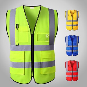 เสื้อกั๊กสะท้อนแสงพร้อมพิมพ์โลโก้ตามสั่ง ระบายอากาศได้ดี สีเหลืองเรืองแสง สำหรับใช้ในสถานที่ก่อสร้าง - Product Image 1