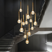 Nordique Escalier Lustre Grenier Pendentif Lumière Moderne Boule Escalier Villa Duplex Salon Plafond Lampes Suspendues
