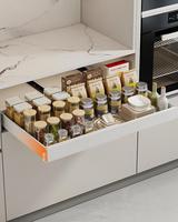 Étagère de rangement pour épices rétractable auto-adhésive en métal non perforée avec support pour une utilisation en cuisine