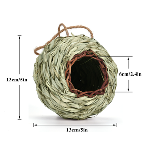Nid d'<span class=keywords><strong>oiseau</strong></span> tissé à la main respectueux de l'environnement avec corde de suspension, maison en herbe naturelle <span class=keywords><strong>pour</strong></span> petits oiseaux sauvages - Product Image 3