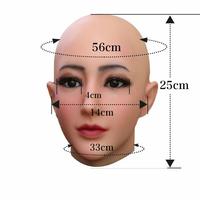 Masque de tête en silicone réaliste pour femmes, idéal pour le maquillage, le cosplay et la beauté – Masque humain en silicone pour transformation homme-femme