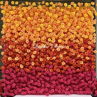 EG-S061 événement mariage décor retrousser 3d fleur toile de fond mur 8ft x 8ft dégradé couleur fleurs artificielles mur