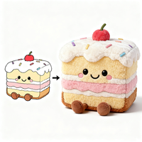 OEM ODM Peluche personnalisée au design de gâteau souriant Kawaii, poupée en peluche douce faite sur mesure, jouet en peluche, coussin