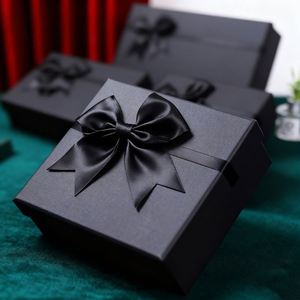Cajas de Regalo de Joyería Magnéticas de Cartón Corrugado Kraft, Personalizadas, de Lujo, Negras, para Envío, con Logotipo - Product Image 2