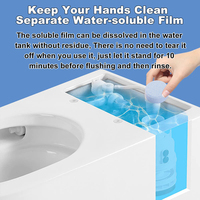 Tablette de nettoyage de cuvette de toilette à film soluble dans l'eau séparé sans phosphore avec logo personnalisé