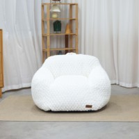 Muster verfügbar Wohnzimmer Indoor Bohnenbeutel Sofas weiß gefälschter Pelz flauschiger Bohnenbeutel Stuhl mit Armlehne