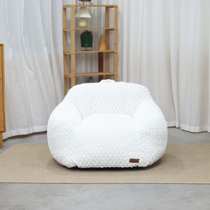 Canapés pouf d'intérieur de salon disponibles Échantillon disponible pouf d'intérieur en fausse <span class=keywords><strong>fourrure</strong></span> <span class=keywords><strong>blanche</strong></span> avec accoudoir - Product Image 4