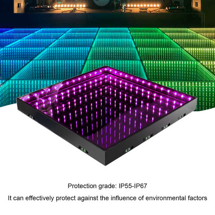 Interactive Grid Lights LED 3D Mirror Abyss Effect Dance Floor Panel ...