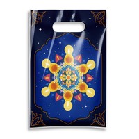 MorSun 50 sacs en plastique mixtes (2 motifs) pour les fêtes de Diwali – Idéal pour les célébrations indiennes de Deepavali