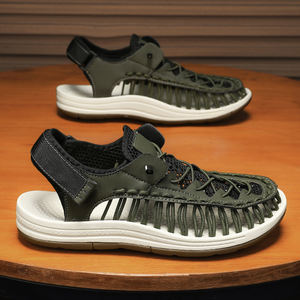 Sandalias Deportivas Tejidas con Malla de Secado Rápido, Cierre de Cordones y Velcro, Suela Acolchada para Comodidad Durante Todo el Día y Tracción Estable - Product Image 5