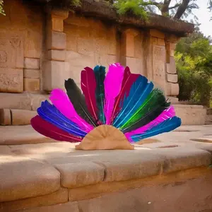 Tocado indio azteca traje de baile plumas coloridas escenario moderno bufanda de cadera talla única para competición Halloween - Product Image 5