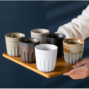 Sculpture en relief classique 200 ml en porcelaine fine concentrée, durable, écologique, sans BPA, compatible lave-vaisselle, style floral pour café et thé - Product Image 2