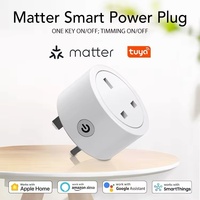 Prise intelligente Matter 16A, prise standard britannique, contrôle à distance par application, Homekit, automatisation domestique, prise intelligente Wi-Fi
