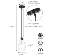 Suspension moderne en fer noir et verre, 1 éclairage, câblée, hauteur réglable, pour îlot de cuisine et salle à manger