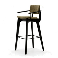 Tabourets de bar modernes nordiques en bois massif, acier inoxydable, usage domestique, style design, tissu, tabourets de bar minimalistes pour comptoir