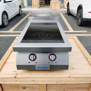 Commercial Restaurant and Hotel <b>Table</b>-top Double-head Stove Made of Stainless Steel and Glass FIT1/3.5/T2(S) Large Baki - Product Image 2