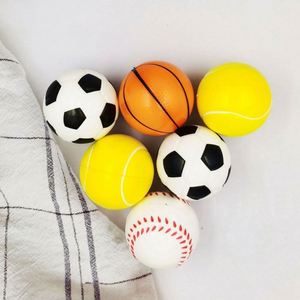 Pelota Antiestrés de Espuma de PU de 63 mm con Diseño de Fútbol, Emoticonos y Logotipo Impreso - Product Image 1