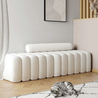 Banc de rangement carré en tissu de style nordique, tendance et artistique, pour entrée, tabouret à chaussures créatif, banc de bout de lit, usage domestique