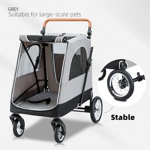 (Prêt à expédier) fabrication grande poussette <span class=keywords><strong>pour</strong></span> animaux de compagnie <span class=keywords><strong>pour</strong></span> la sécurité des grands chiens <span class=keywords><strong>chariot</strong></span> pliable de voyage de marche en plein air - Product Image 5