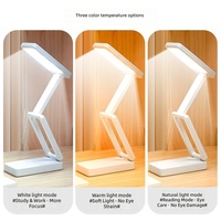 Lampe de table LED portable rechargeable par USB, à intensité variable, 3 températures de couleur, protection oculaire, flexible, multifonctionnelle, moderne, DC pour la lecture