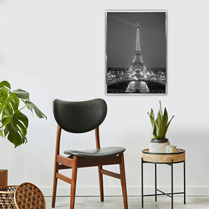 Stampa d'Arte su Tela della Torre Eiffel Illuminata, Sogno Notturno Parigino Moderno, Stampa Digitale in Rilievo 40x60cm Originale - Product Image 5