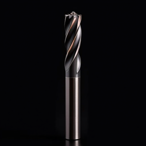 Fresa de extremo HSS-Co con recubrimiento de TiAlN, helicoidal de 30 grados, 4 filos, vástago Weldon para acabado - Product Image 3