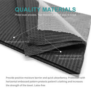 13 "<span class=keywords><strong>X</strong></span> 18" bavoir dentaire 3 plis tissu jetable noir tatouage Pad médical étanche Pe <span class=keywords><strong>film</strong></span> plastique pour bavoir dentaire - Product Image 6