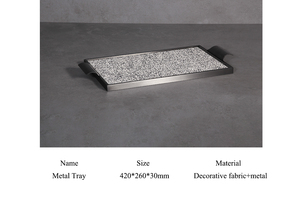 Modern <strong>Decor</strong> <strong>Items</strong> for Home Supplies Custom Coffee Pallets Leather <strong>Metal</strong> Serving Tray with Handle - Product Image 2