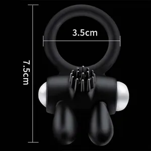 Rabbit Vibrators Silicone Electric Cock Ring Men Penis Ring Cock Toy Testicle Vibrating Boys Tpe Penis Rings