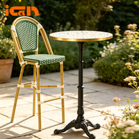Chaises de bistrot résistantes aux UV, chaises en rotin de Paris, mobilier de jardin, chaises de bar d'extérieur, tabourets de bar en aluminium et rotin