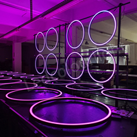 Lumière de scène DMX, cercle cinétique, lumières de grand diamètre, anneau DMX suspendu, anneau lumineux cinétique à pixels LED, lumière ronde de plafond