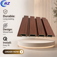 Panneau mural WPC co-extrudé résistant aux UV et imperméable, revêtement mural extérieur en composite bois-plastique pour la décoration de la maison