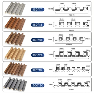 WPC Wall Panels-Eco-Friendly Waterproof Moisture-Proof <strong>Bamboo</strong> Cladding for Villa Office Exterior/Interior Walls Textured Wooden - Product Image 3