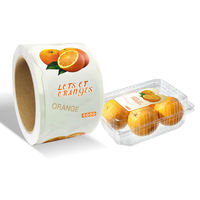Autocollants personnalisés pour boîte d'emballage de fruits, papier d'étiquettes en vinyle imprimé de logo pour l'impression d'emballages spécialisés dans la fabrication d'aliments en conserve