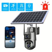 Kamera Keamanan Luar Ruangan Eseecloud 4K 8MP WiFi 4G SIM Card PIR Alarm Rekam 24 Jam Pelacakan Manusia Pan-Tilt CMOS Tenaga Surya