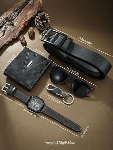 <span class=keywords><strong>Set</strong></span> Confezione Regalo da <span class=keywords><strong>Uomo</strong></span> 2024 con Orologio Business al Quarzo in Pelle, <span class=keywords><strong>Cintura</strong></span>, Occhiali da Sole, <span class=keywords><strong>Portafoglio</strong></span> <span class=keywords><strong>e</strong></span> Portachiavi - Product Image 4